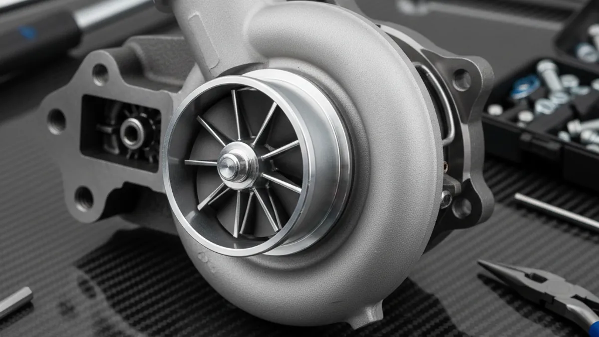 Turbo hybride upgrade stage 2 monté sur moteur de voiture sport